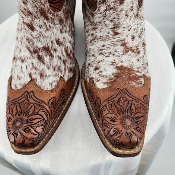 MYRA BAG Kelsey Short Cowboy Boots Brown Hair On Hide 6-11 NWT - Picture 6 of 12